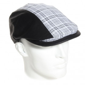 casquette cuir et coton coloris noir