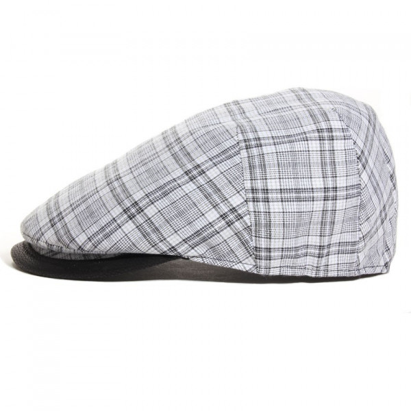 casquette cuir et coton coloris noir