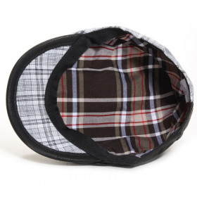 casquette cuir et coton coloris noir doublée coton imprimé