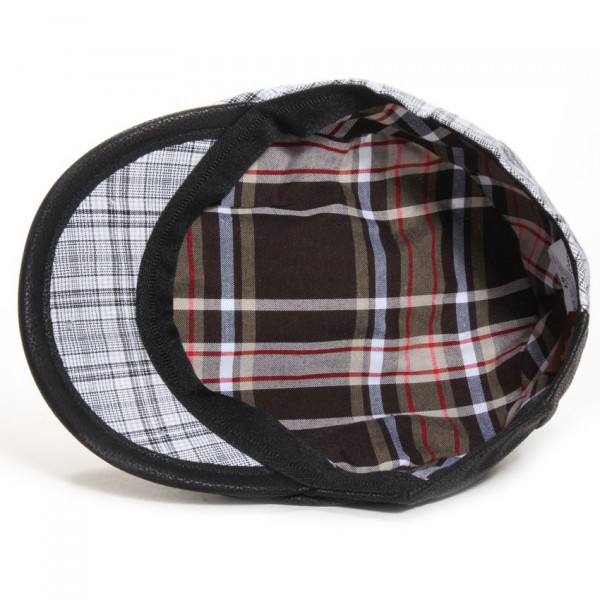 casquette cuir et coton coloris noir doublée coton imprimé
