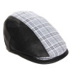 casquette cuir et coton coloris noir visière gansée
