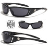 lunettes de soleil monture fine et logo croix de Malte