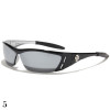 lunette de soleil lentille miroir vision noir monture noir brillant et gris