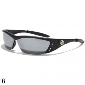 lunette de soleil lentille miroir vision noir monture noir mat