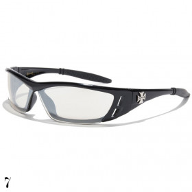 lunette de soleil lentille miroir vision noir monture noir brillant