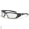 lunette de soleil lentille miroir vision noir monture noir brillant
