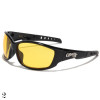 lunette de soleil monture noir et vision jaune