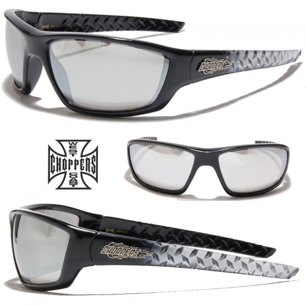 lunettes de soleil monture bicolore et logo Choppers