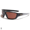 lunette de soleil monture grise et vision marron