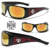 lunettes de soleil avec flamme et logo croix de Malte