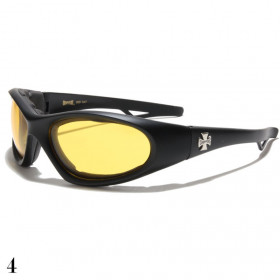 lunette de soleil vision jaune monture noir mat