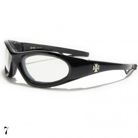 lunette de soleil vision blanche monture noir brillant