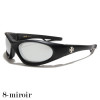 lunette de soleil verre miroir vision grise monture noir mat