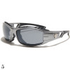 lunette de soleil vision grise monture argent avec logo croix de Malte