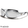 lunette de soleil verre miroir vision grise monture argent