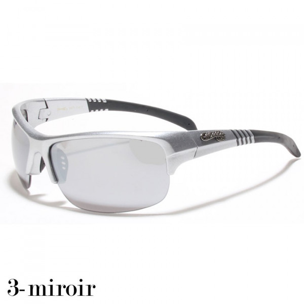 lunette de soleil verre miroir et monture grise