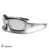 lunettes de soleil verre miroir vision grise monture argent