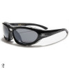 lunettes de soleil vision gris monture noir et gris
