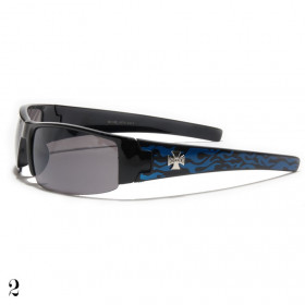 lunettes de soleil vision noir flamme bleue