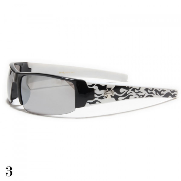 lunettes de soleil lentille miroir vision noir monture blanche et noir