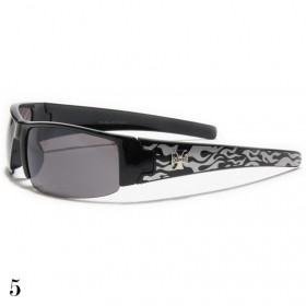 lunettes de soleil vision noir flamme grise argent