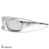 lunettes de soleil monture grise verres miroirs