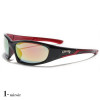 lunettes de soleil monture noir et rouge