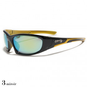 lunettes de soleil monture noir et jaune