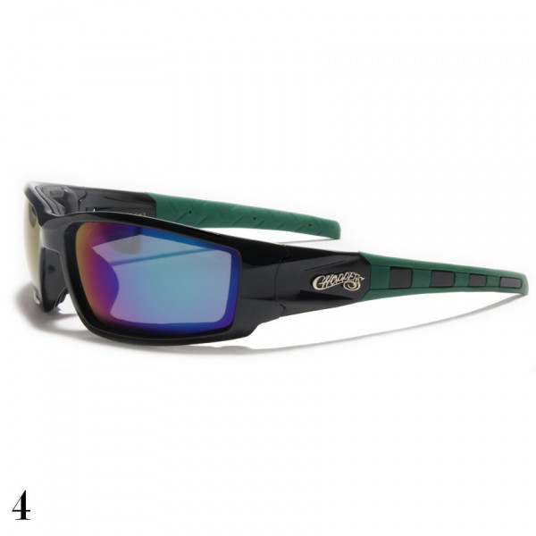 lunettes de soleil verre coloré vision grise monture noir et vert