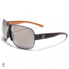 lunettes de soleil vision noir monture noir et orange
