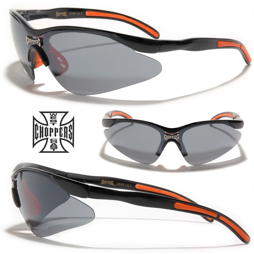 Lot De 2 Paires Lunettes De Soleil Choppers - Noir/Argent + Blanc - UV400 Protection Moto Vélo Sport Mode Unisexe