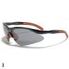 lunettes de soleil vision grise monture noir et orange