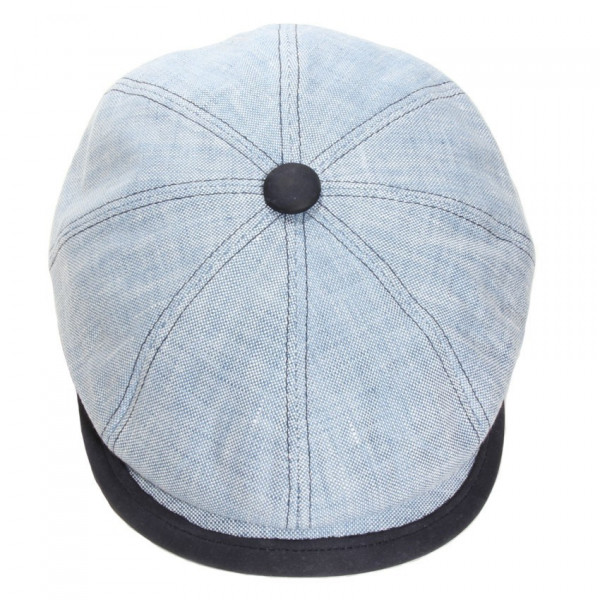 casquette gavroche en lin avec bouton