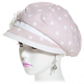 casquette gavroche pour femme en lin coloris rose