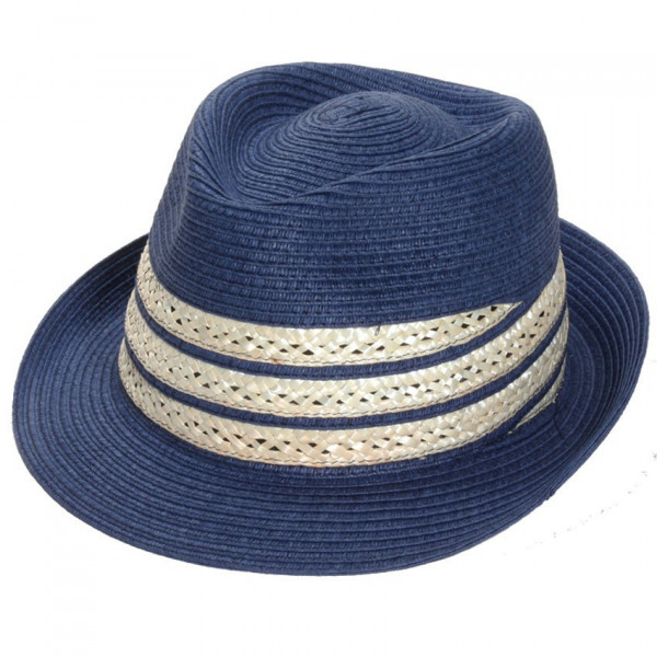 chapeau paille bleu