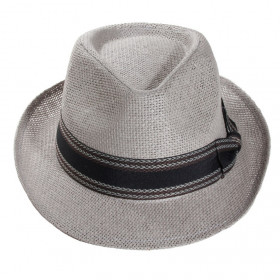 Chapeau paille grise ajourée