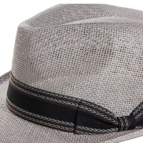 Chapeau paille grise ajourée