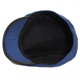 Casquette homme lin bleu marine doublée coton