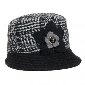 chapeau femme laine noir et blanc