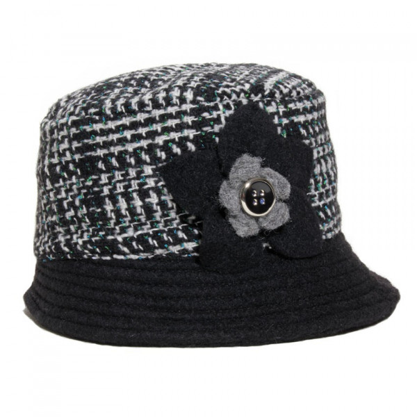 chapeau femme laine noir et blanc