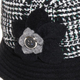 chapeau femme laine noir et blanc
