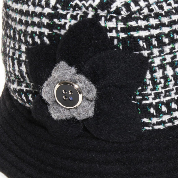 chapeau femme laine noir et blanc