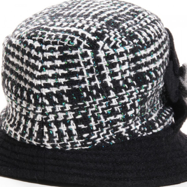 chapeau femme laine noir et blanc