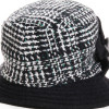 chapeau femme laine noir et blanc