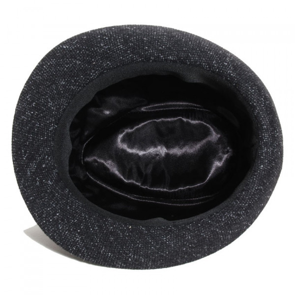 chapeau laine noir doublure satinée