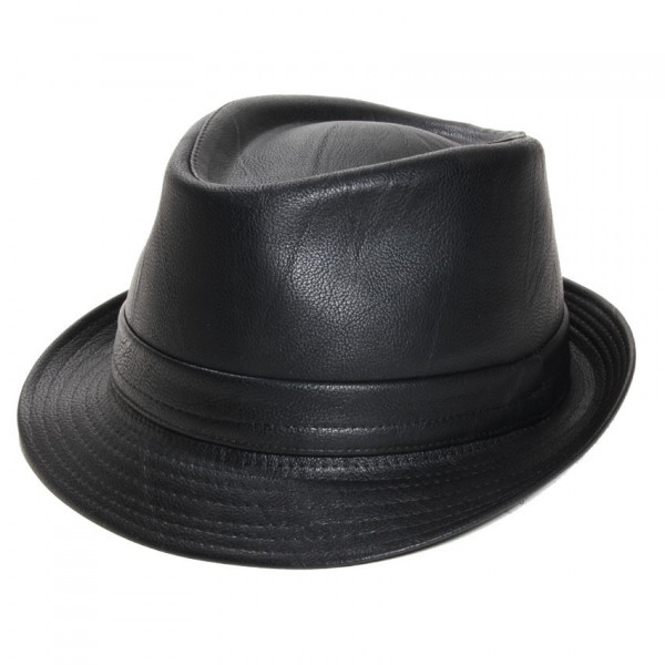 chapeau trilby vinyle noir