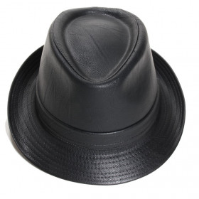 chapeau trilby vinyle noir