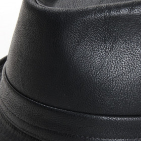 chapeau trilby vinyle noir