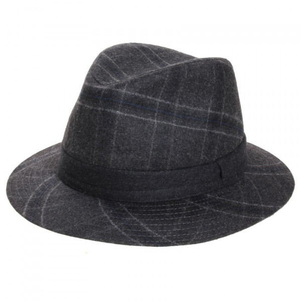 chapeau feutre écossais coloris gris anthracite