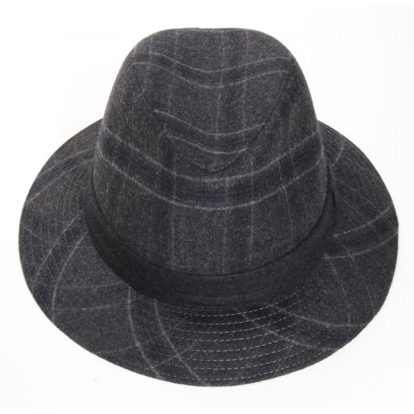 chapeau feutre écossais coloris gris anthracite